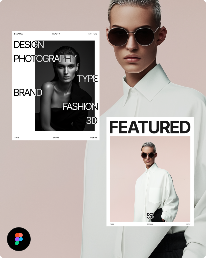 Two Figma templates: portfolio site preview