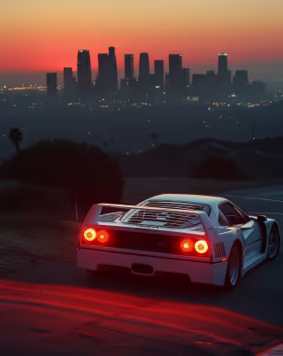 car at sunset